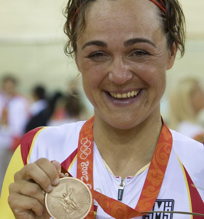 Una medalla olímpica. Olaberria logró el bronce en la prueba de puntuación de ciclismo en pista de los Juegos de Pekín en 2008.