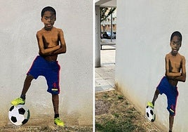 La representación con la que el dibujante se centra en los inicios de la figura de Nico Williams.