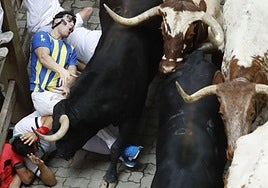 El 'mozo de la máscara', como se le ha bautizado en televisión, ha estado a punto ser corneado por un toro en el Callejón.
