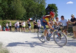 Stuyven, con su bici de único plato.