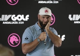 Jon Rahm en rueda de prensa en San Roque.