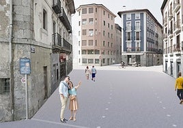 Recreación de cómo podía quedar la plaza Gorriti una vez rehabilitada.