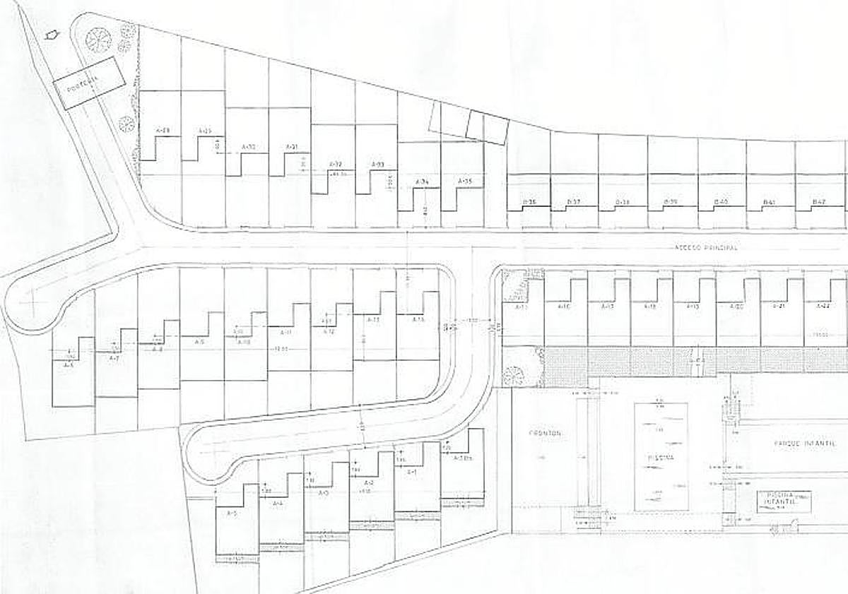 Imagen principal - Plano de planta del condominio definitivo de Montesol en 1966.