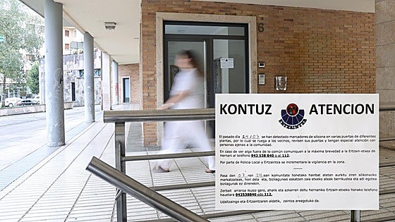 La Ertzaintza alerta que ladrones marcan puertas con silicona en viviendas de Hernani y Andoain