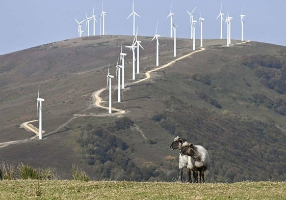 El parque eólico de Elgea es el único en fucnionamiento en territorio guipuzcoano.