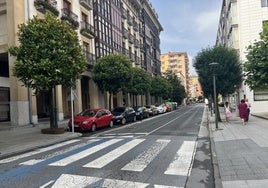 Tramo de la calle Labeaga objeto de los trabajos de asfaltado durante el mes de agosto.