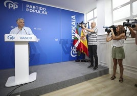 Javier De Andrés, este jueves en rueda de prensa para hacer un balance del curso político.