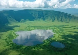 Vista del cráter de Ngorongoro, donde tuvo lugar el accidente.