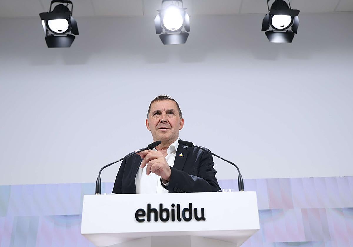 Otegi en rueda de prensa.