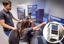 Javier Pérez, Maite Ríos y Mónica Fernández supervisan en la sala de control que todo funciona bien.