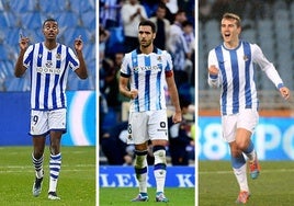 Alexander Isak, Mikel Merino y Antoine Griezmann, tres traspasos históricos de la Real Sociedad.