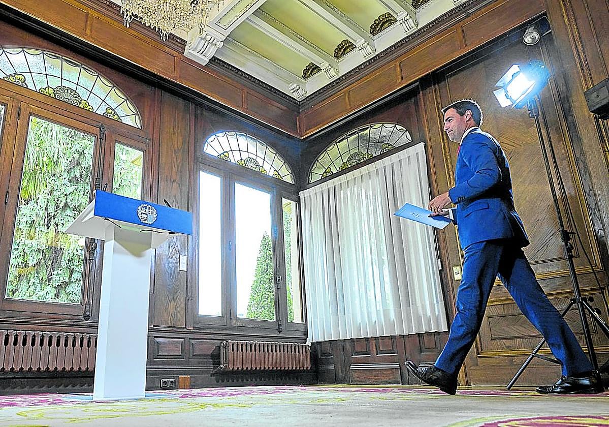 Imanol Pradales, el pasado 30 de julio, en su última comparencia pública.