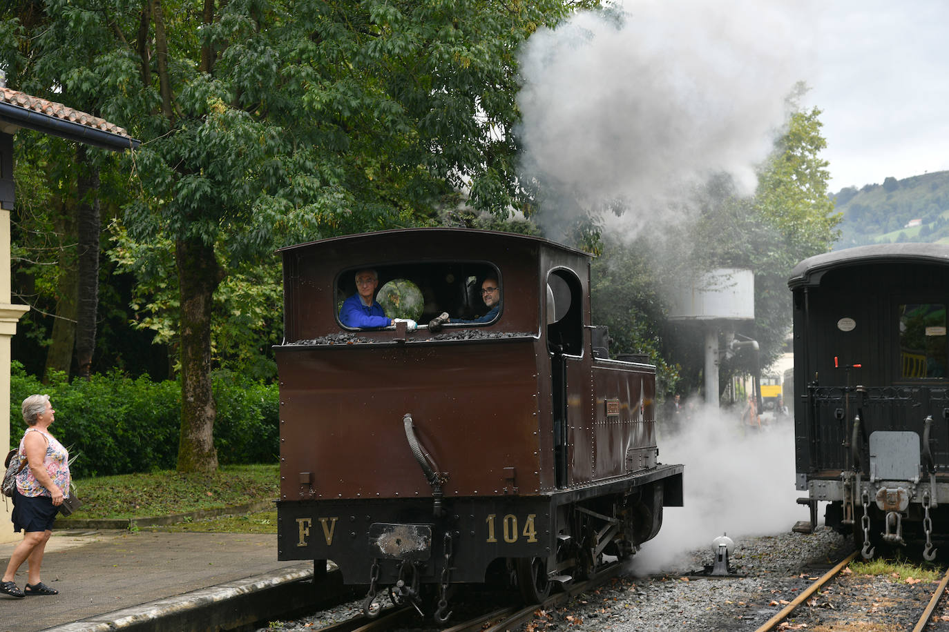 Las mejores imágenes del recorrido del tren de vapor entre Azpeitia y Lasao