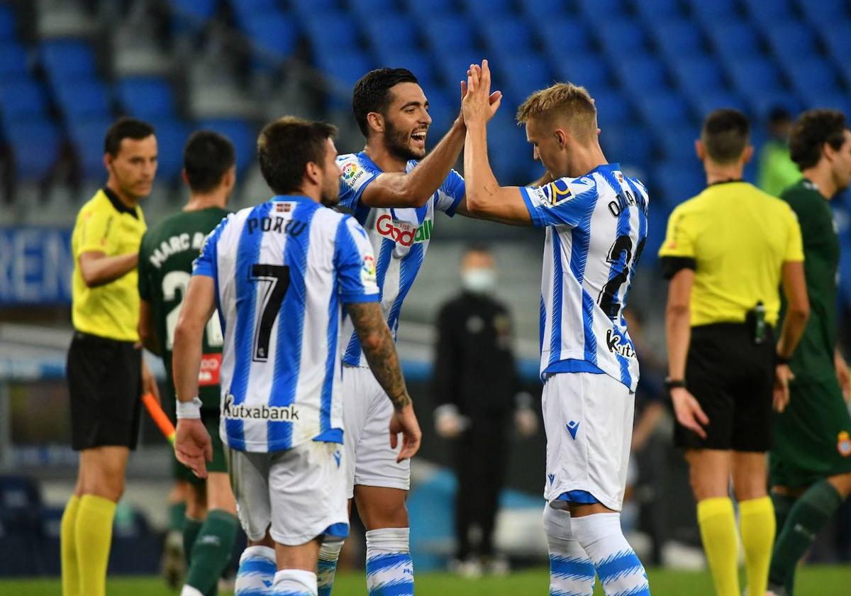 Merino y Ødegaard cuando jugaban juntos en la Real.