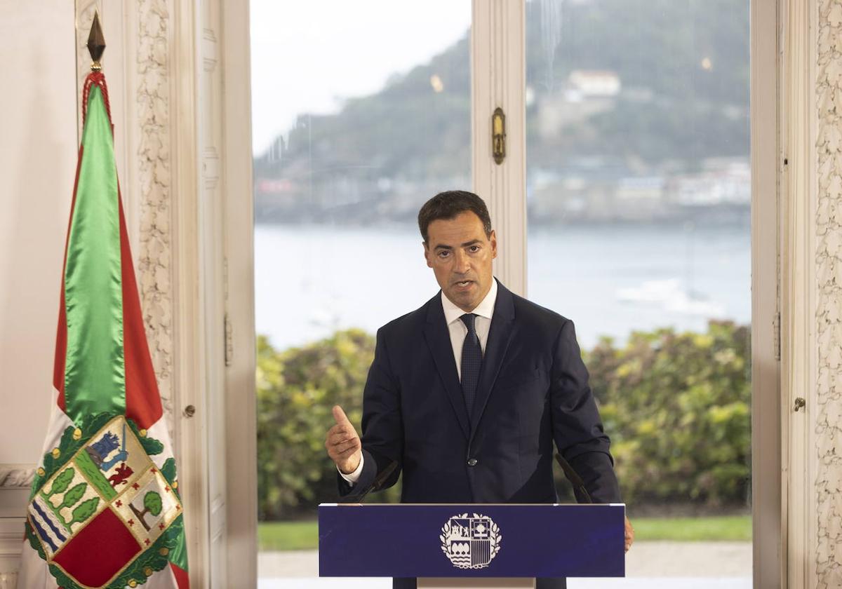 Imanol Pradales, durante su intervención de este jueves en el Palacio Miramar.