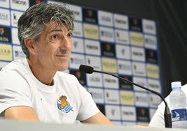 Imanol, en una comparecencia de prensa de esta temporada.