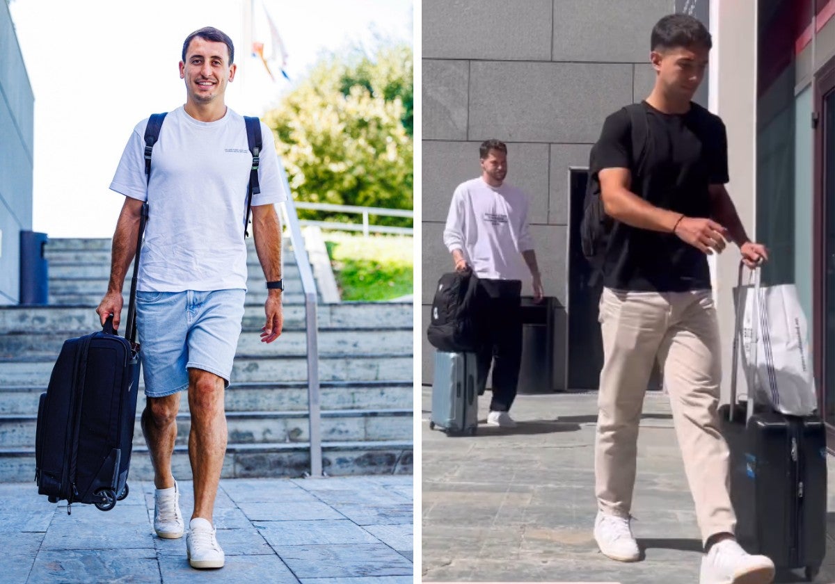 Oyarzabal, Remiro y Zubimendi, a su llegada a Las Rozas