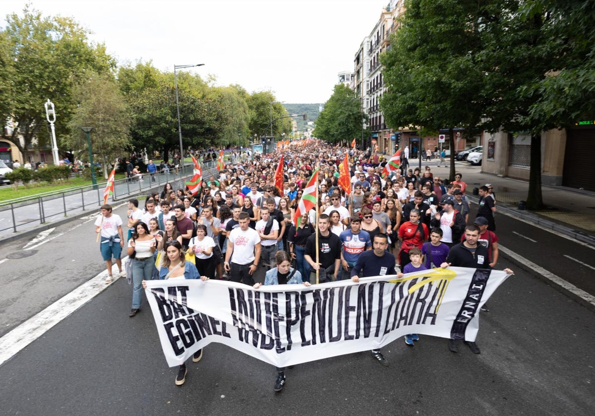 La marcha de Ernai, este domingo por las calles de Donostia