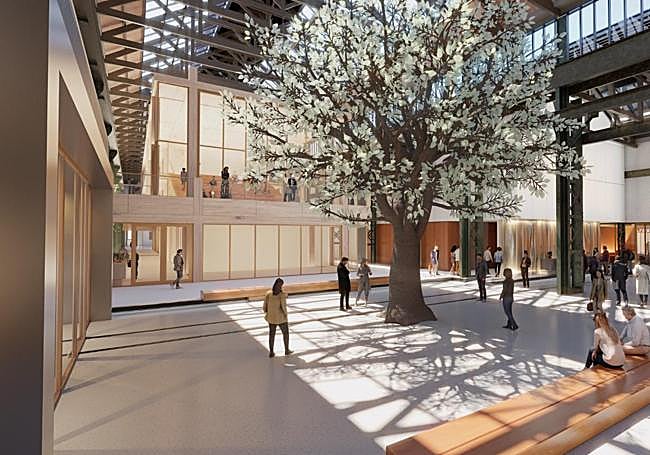 Así será la zona interior del complejo, que presidirá un árbol luminoso.