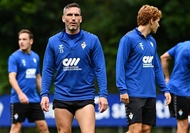 Arbilla, durante un entrenamiento en Atxabalpe.