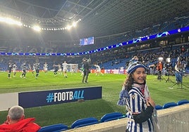 Sofía aparece en el partido del pasado noviembre contra el Benfica en el Reale Arena.