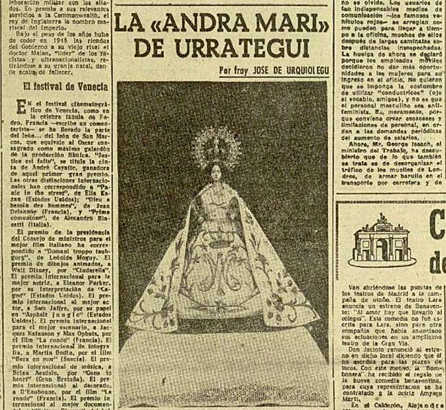 Parte de la crónica publicada por EL DIARIO VASCO el 19-IX-1950.