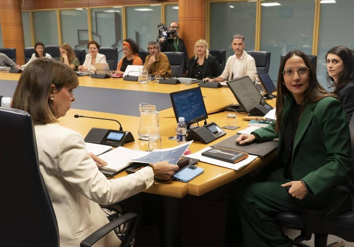 La consejera Begoña Pedrosa, en la comisión de Educación del Parlamento Vasco.