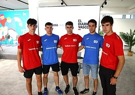 Nazabal, Balerdi, Olaizola, Zabaleta y Artetxe, cinco de los protagonistas hoy en Getaria.