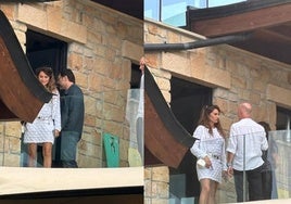 Penélope Cruz junto a Javier Bardem en Hika Bodega este sábado.