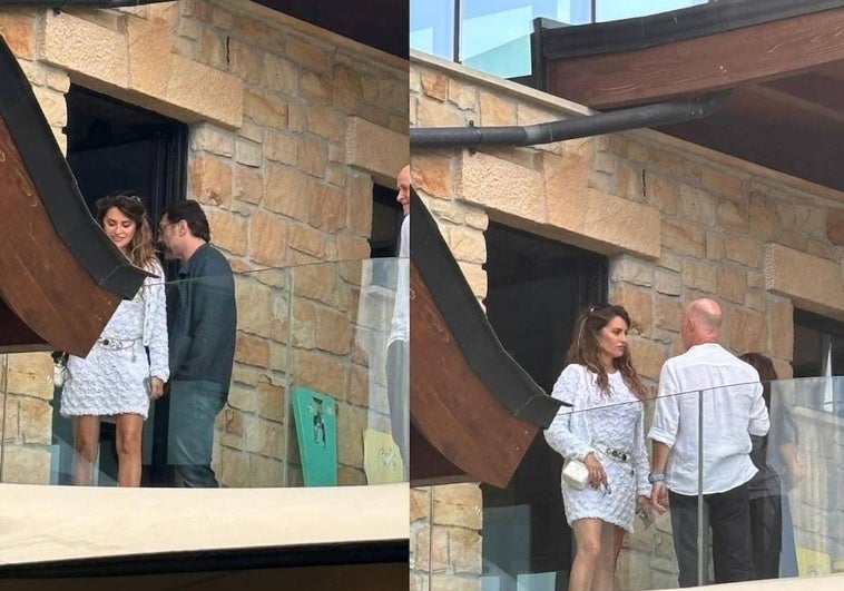 Penélope Cruz junto a Javier Bardem en Hika Bodega este sábado.