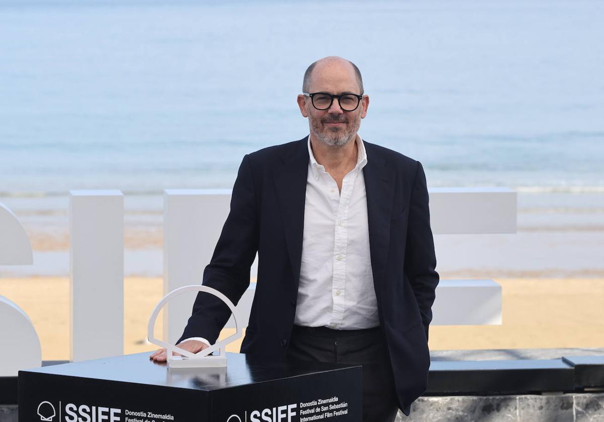 El director alemán, Edward Berger, esta mañana en la terraza del Kursaal.