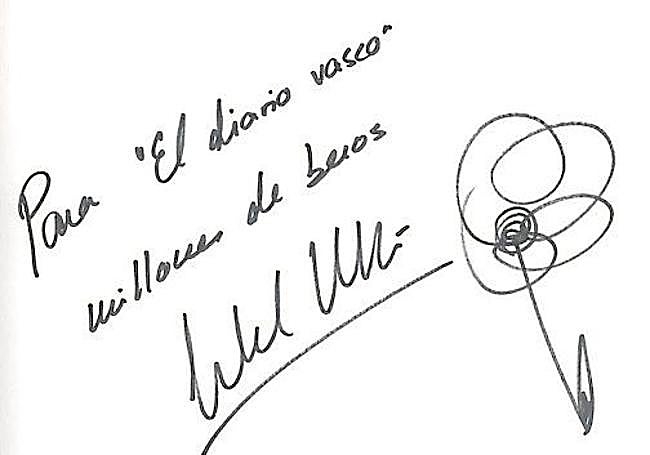 Autógrafo dedicado a DV.
