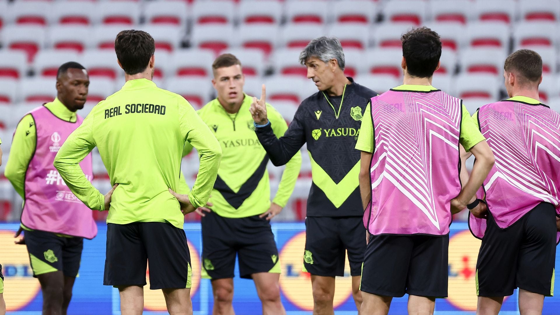 El entrenamiento de la Real en el Allianz Riviera