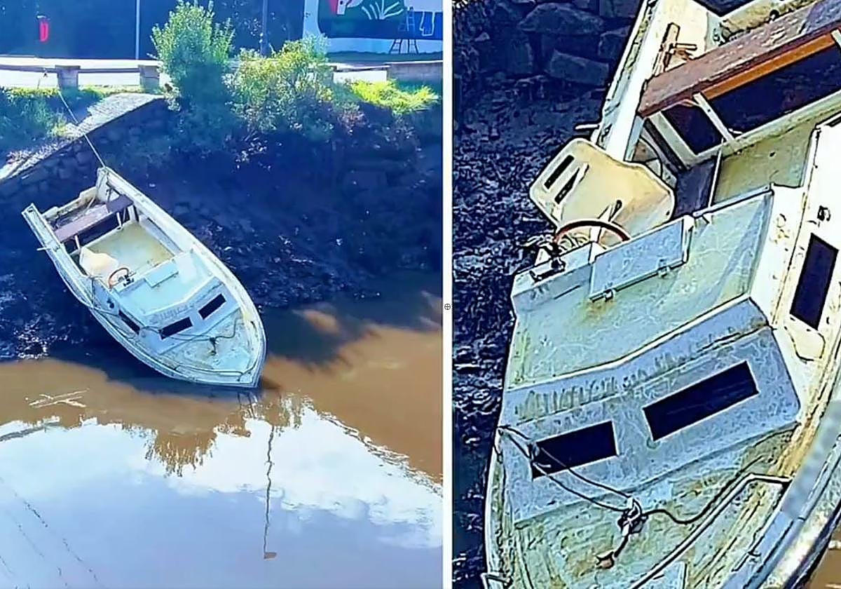 Las últimas mareas vivas sacan a flote una barca desaparecida en Hondarribia hace dos años