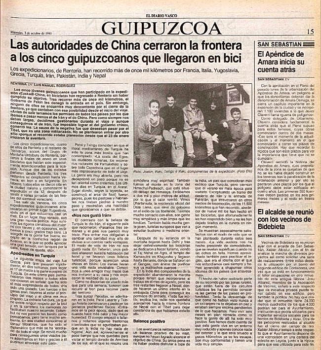 Reportaje completo que apareció en DV el 3-X-1990.
