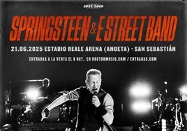 El cartel del concierto de Bruce Springsteen en Anoeta del próximo 21 de junio de 2025.