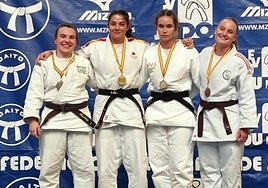 Lore Austing, en el podio de Valencia.