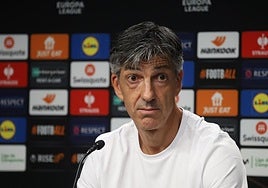 Imanol Alguacil durante su comparecencia ante los medios.