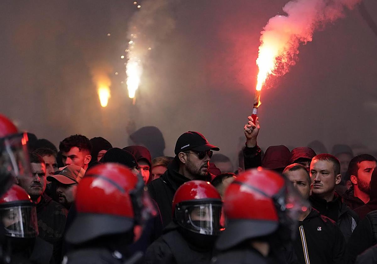 Ultras del Anderlecht.