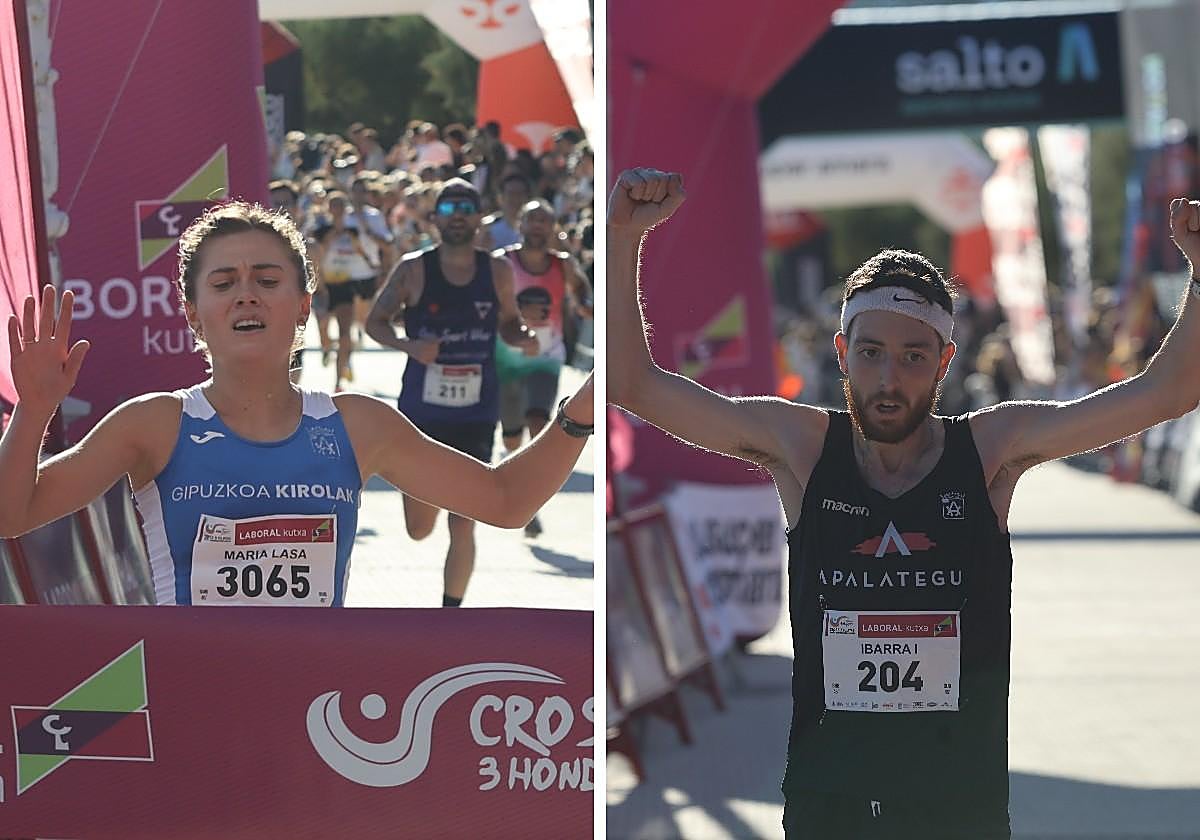 María Lasa y Unai Ibarra, vencedores en el Cross 3 playas de Donostia.