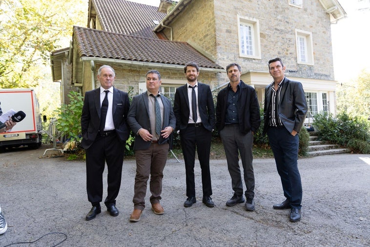 Santi Ugalde, Secun de la Rosa, Gorka Otxoa, Hugo Silva y Arturo Valls, en Chillida Leku.