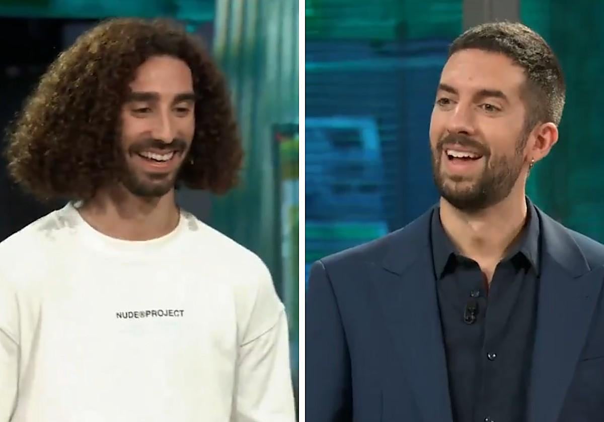 Marc Cucurella y David Broncano, ayer en La Resistencia.