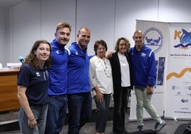 Los nadadores Nahia Zudaire, Iñigo Llopis y Richard Oribe han sido presentados esta mañana como los nuevos embajadores de la Gran Recogida 2024.