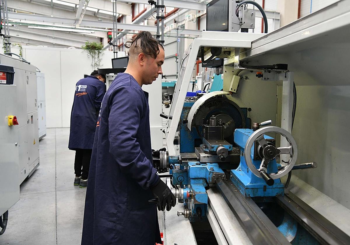 Un alumno del centro Miguel Altuna, de Bergara.