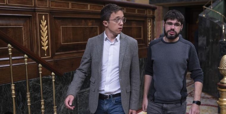 Iñigo Errejón y Lander Martínez, en el Congreso de los Diputados.