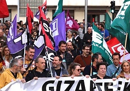 Una de las movilizaciones que los colegios concertados celebraron en Donostia.