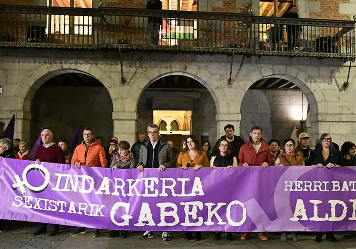 Imagen de archivo de una concentración en Tolosa este año en repulsa por una agresión sexual.