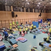 El polideportivo de Picassent, 'hogar' del centenar de los efectivos vascos