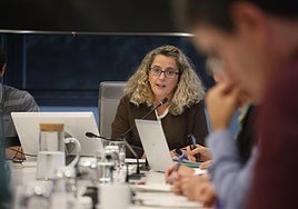 La diputada foral de Hacienda, Itziar Agirre, durante la presentación.