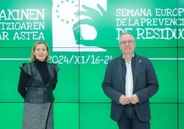 Mónica Pedreira, directora de Transición Ecológica, y José Ignacio Asensio, diputado foral de Sostenibilidad.